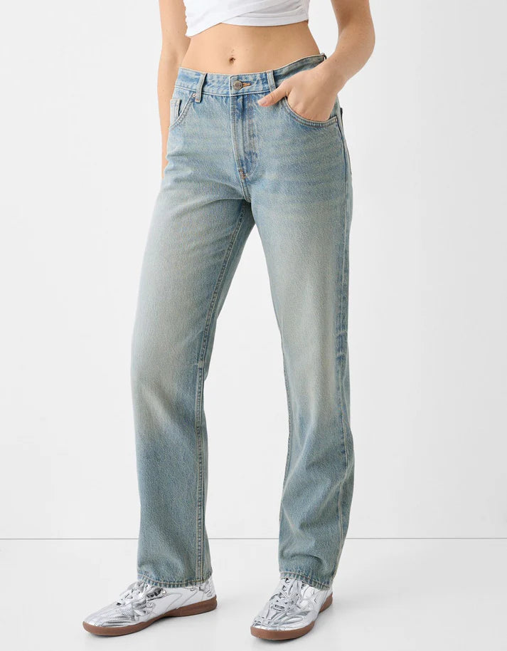 BK Premium High Rise Straight-fit Jeans light blue