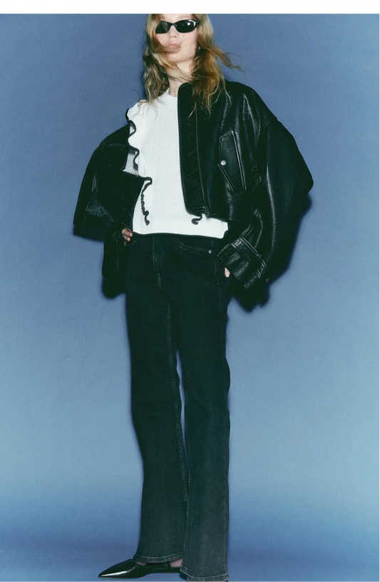 ZARA SURPLUS charcol black flared jeans