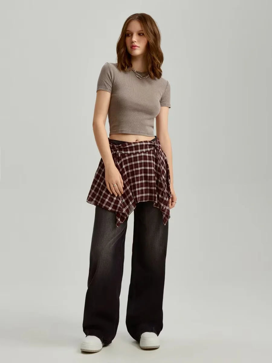 2025 HS black wash wide leg Jeans