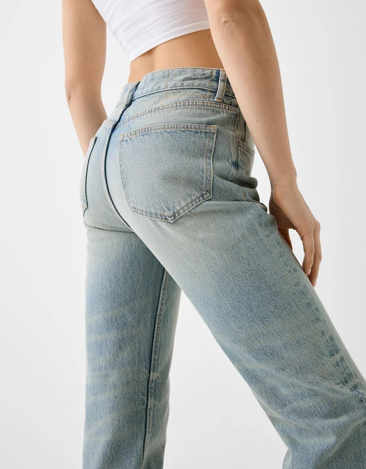 BK Premium High Rise Straight-fit Jeans light blue