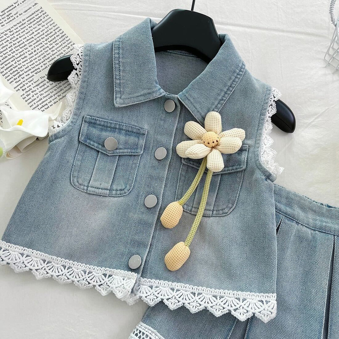 Flower made lace co-ord set