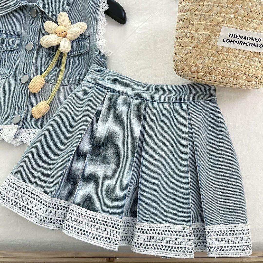 Flower made lace co-ord set