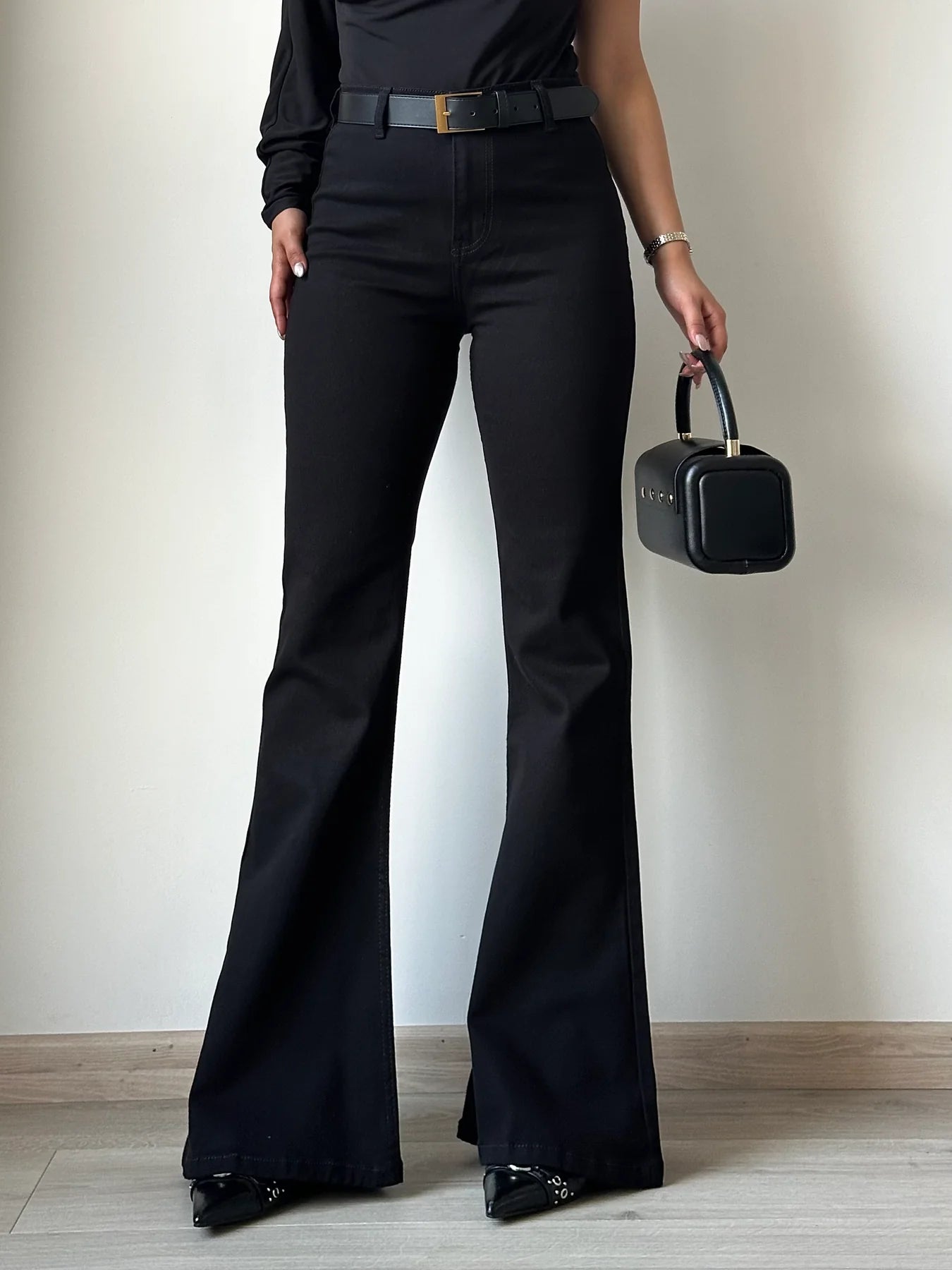 Black Bootcut Flare High Waist Jeans