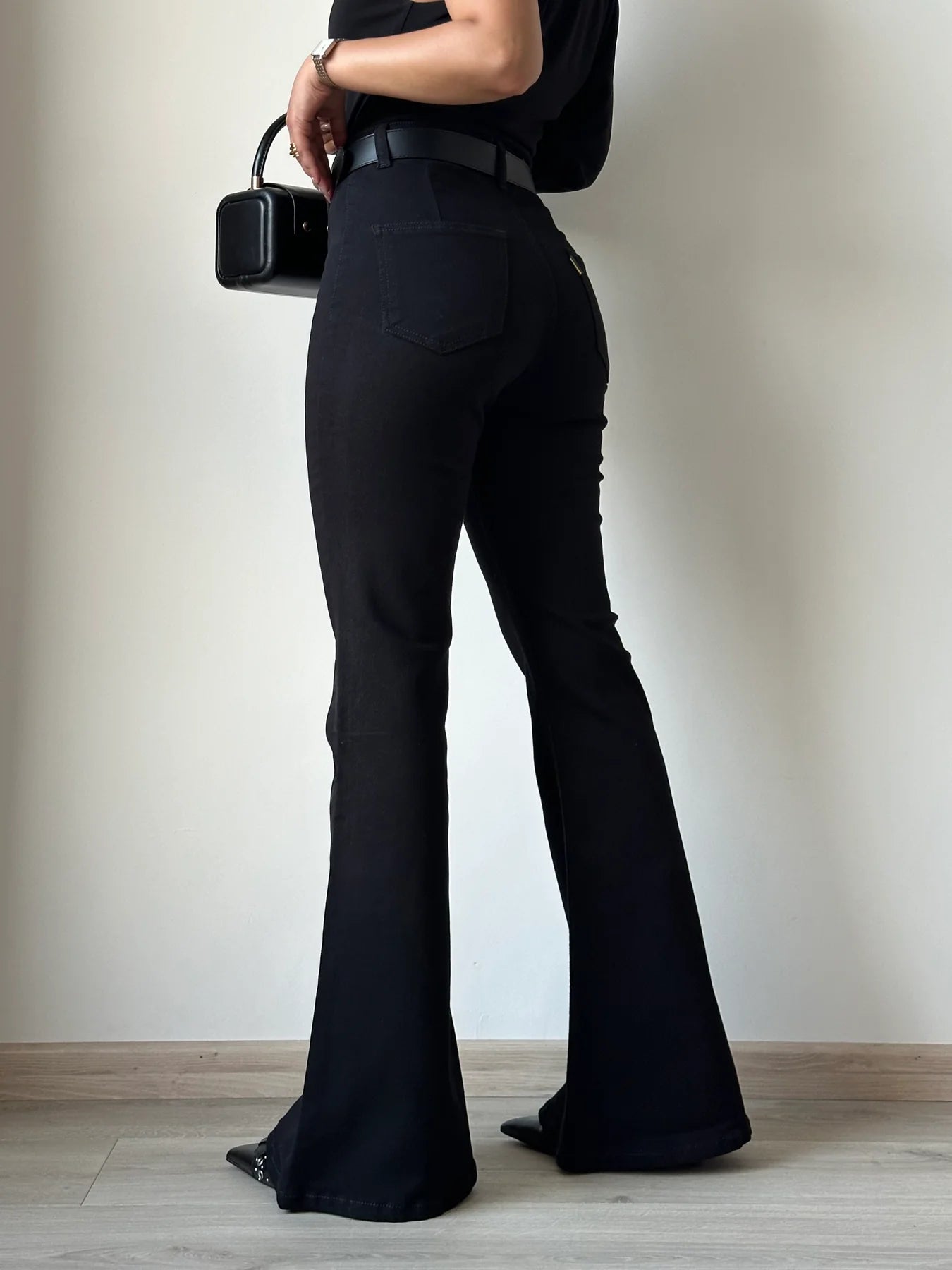 Black Bootcut Flare High Waist Jeans