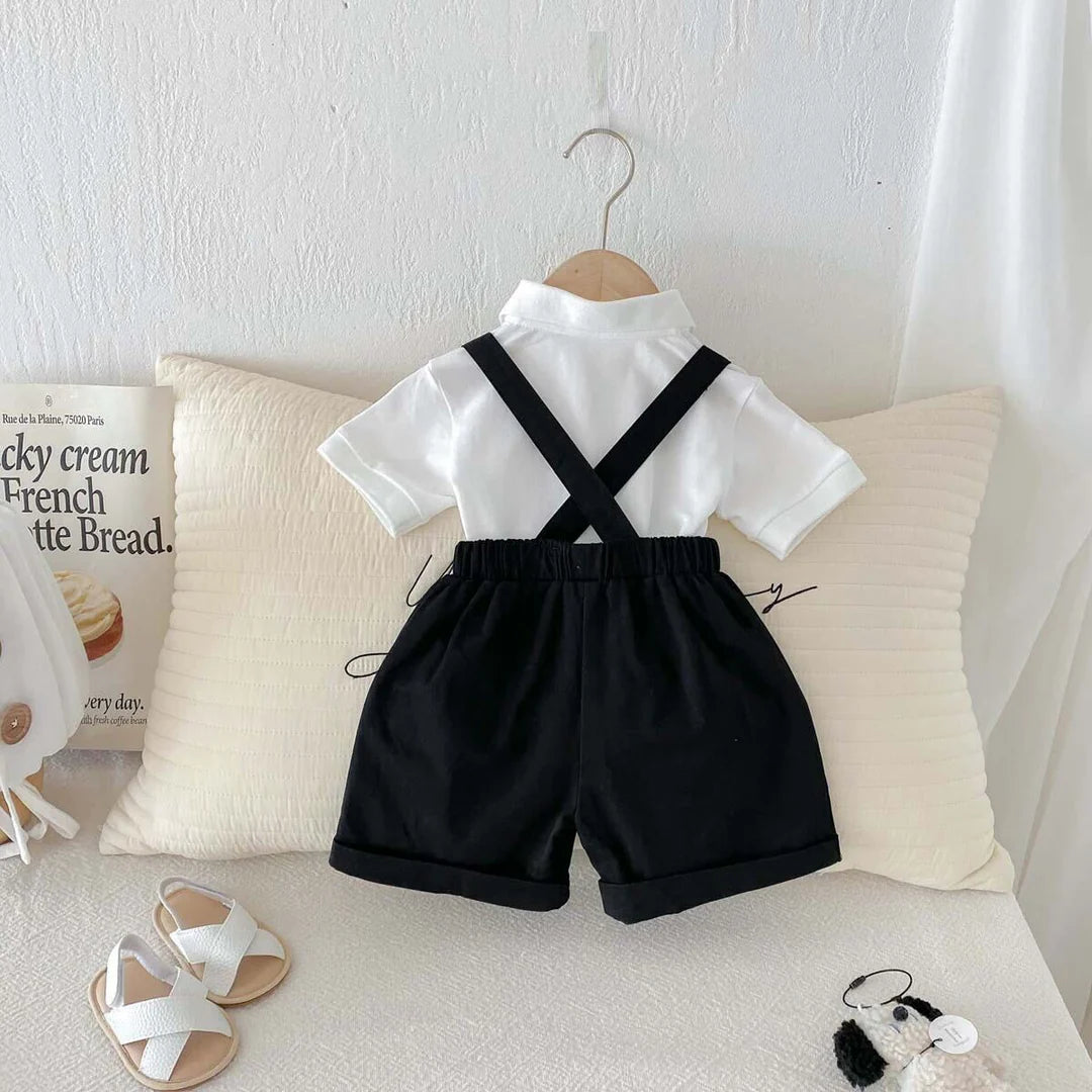 Polo t-shirt and dungaree set