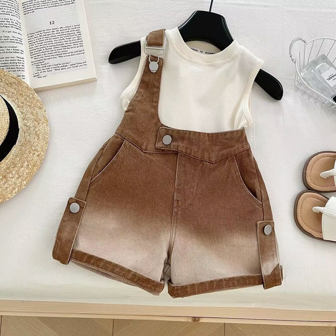 One sleeve dungaree set