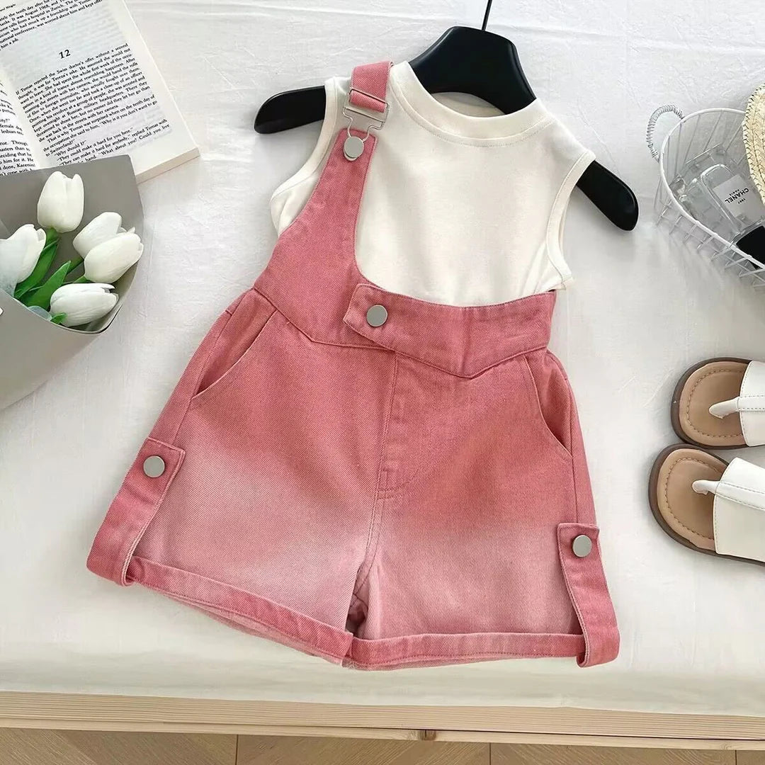 One sleeve dungaree set