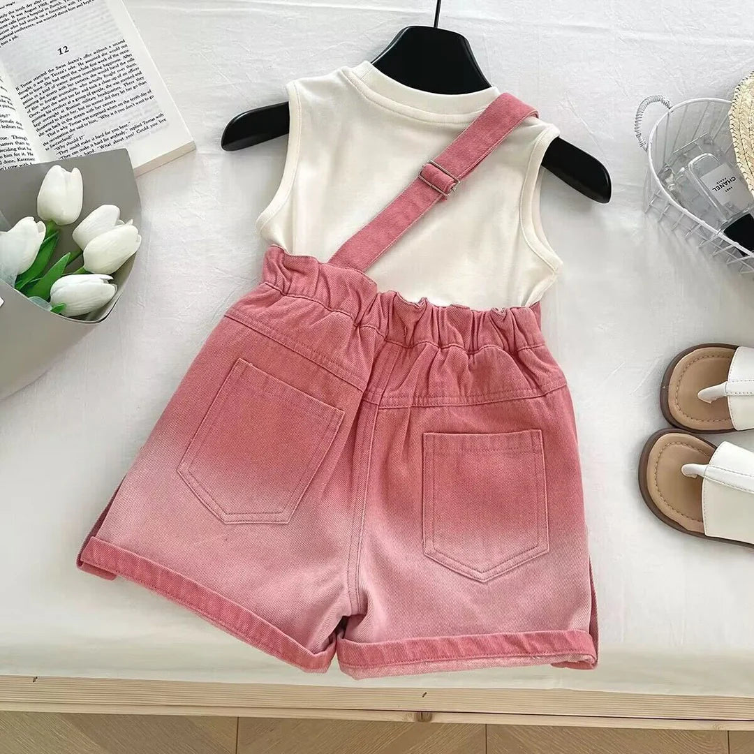 One sleeve dungaree set