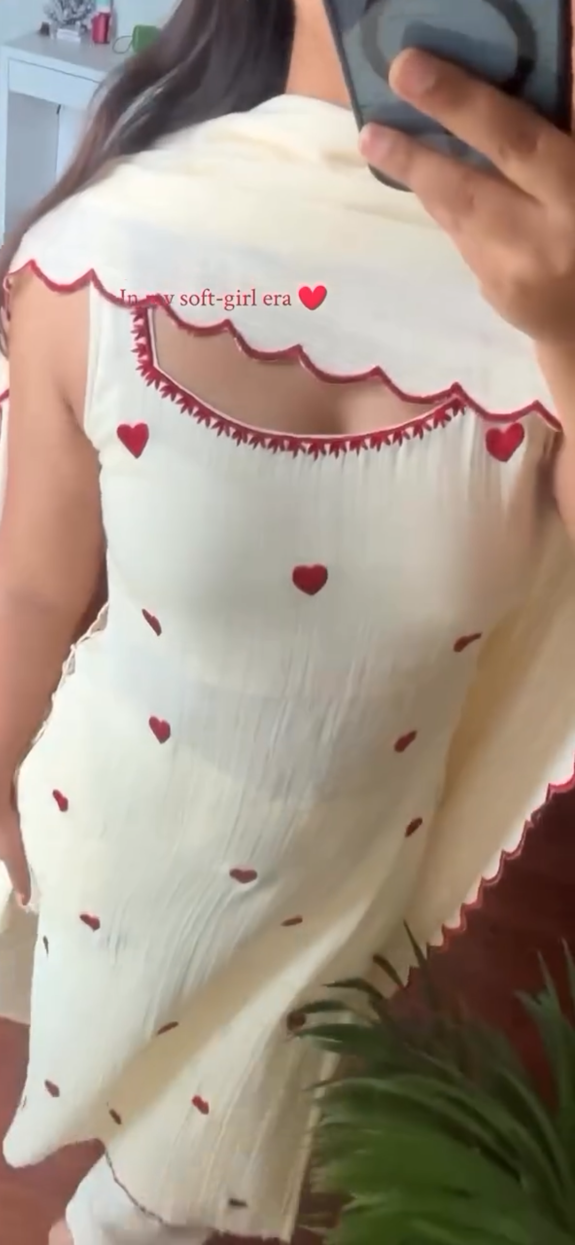 Cute heart print suit