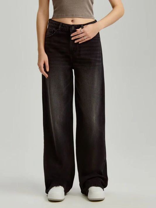 2025 HS black wash wide leg Jeans