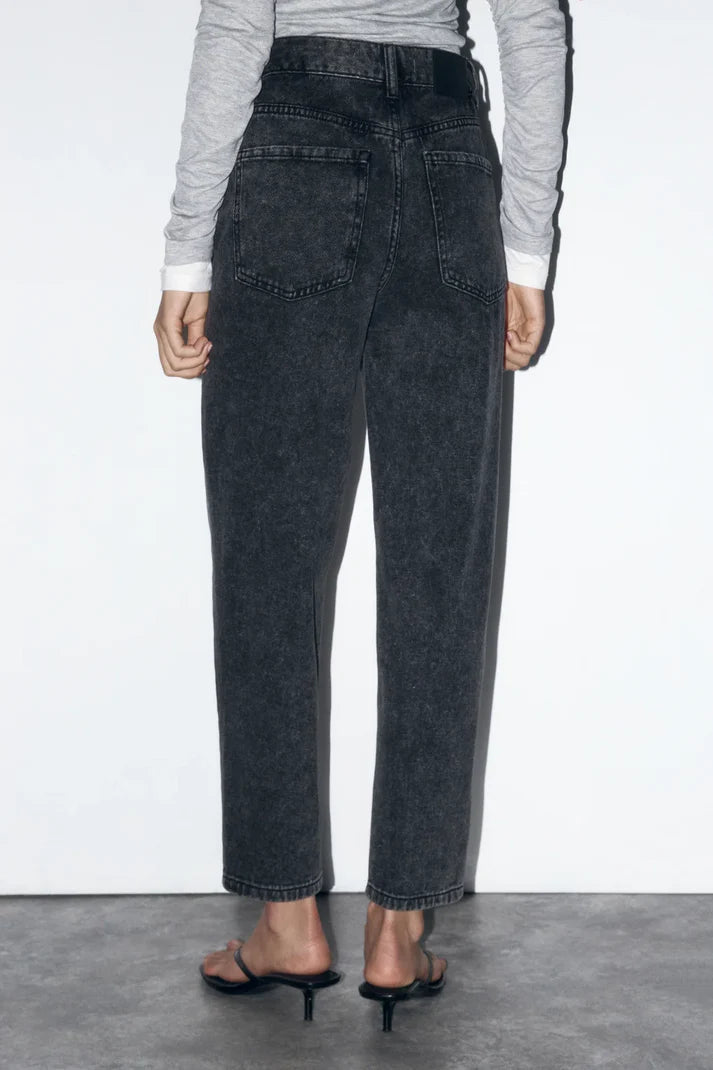 Charcoal black mom fit jeans