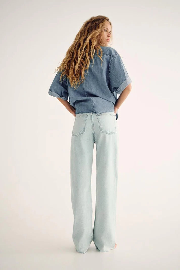 01 ZR Highwaist straightfit jeans ice blue