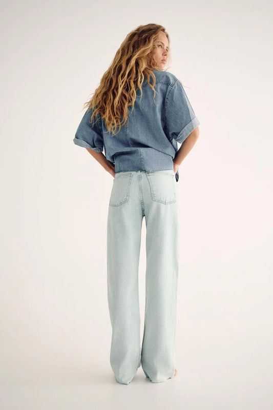01 ZR Highwaist straightfit jeans ice blue