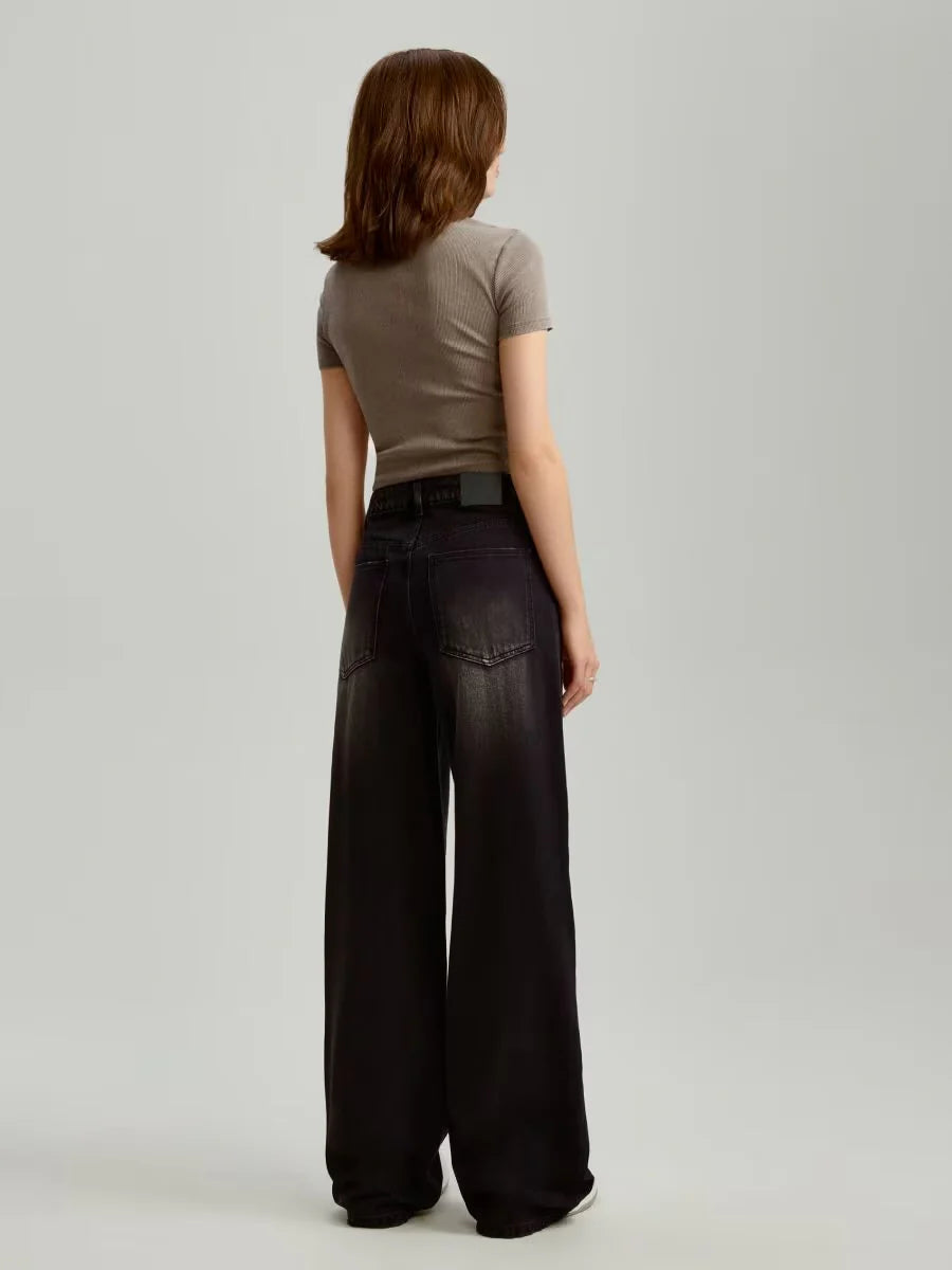 2025 HS black wash wide leg Jeans