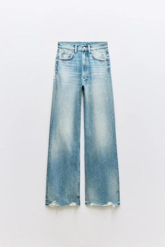 09 ZR Highwaist Ripped straight fit jeans
