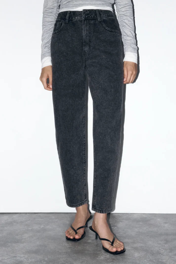 Charcoal black mom fit jeans