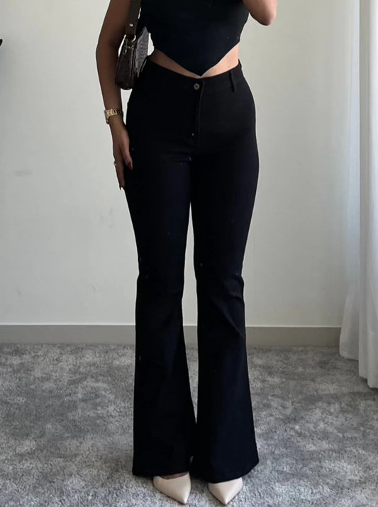 Black Bootcut Flare High Waist Jeans