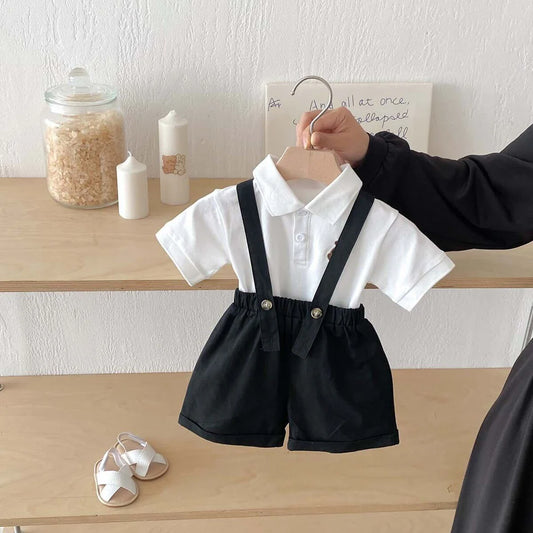 Polo t-shirt and dungaree set