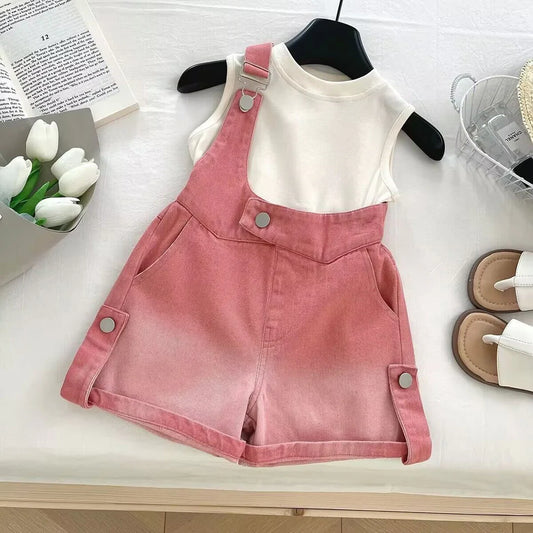 One sleeve dungaree set