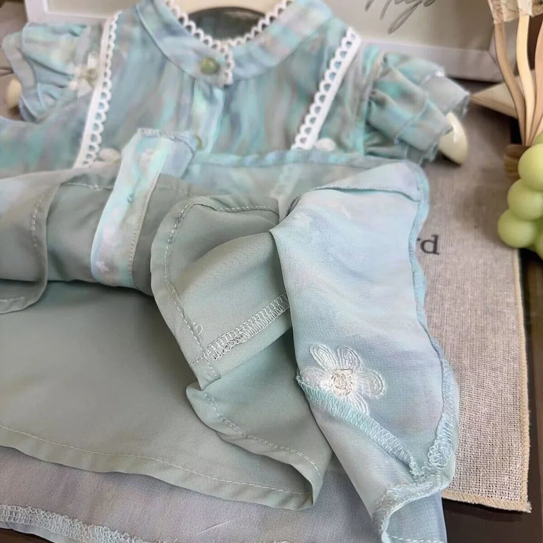 Flower embroidered lace premium set