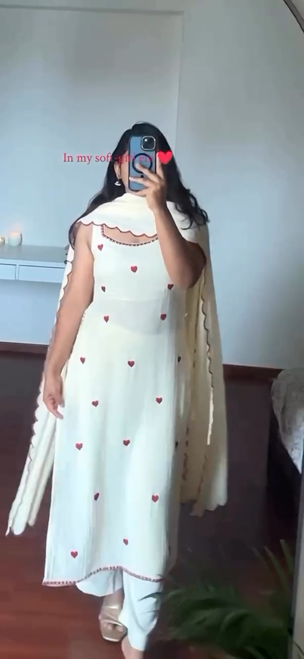 Cute heart print suit