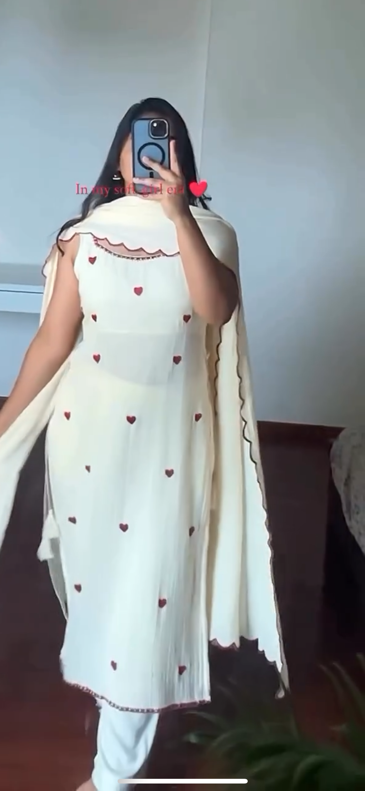 Cute heart print suit