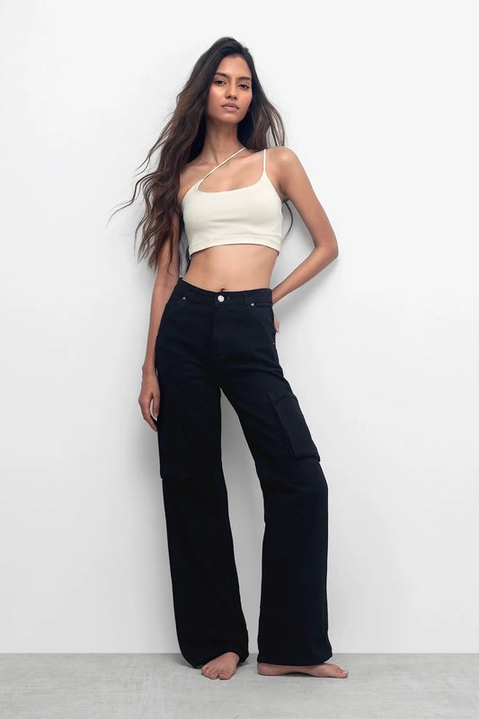 BLACK DENIM CARGO