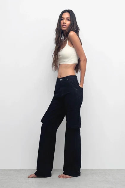BLACK DENIM CARGO