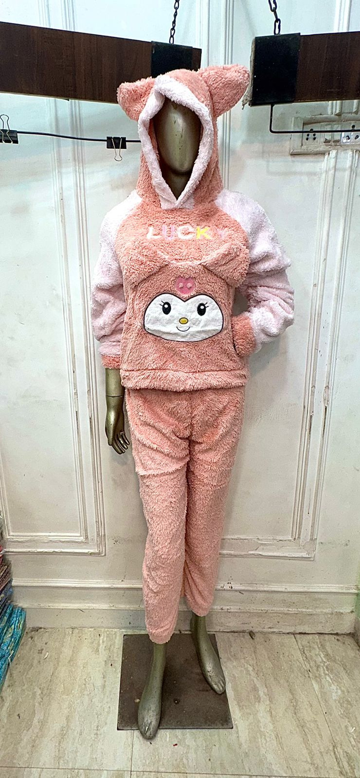 CUTE WOOLEN NIGHTSUITS WITH HOOD